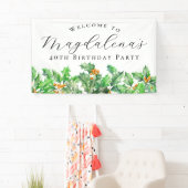 40. Geburtstag Party Dezember Geburtstag Blume Wil Banner (Insitu)