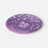 40. Geburtstag Party Diamanten lila rosa Glitzer Pappteller (Schrägansicht)