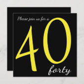 40. Geburtstag Party | DIY Text Einladung (Vorne/Hinten)