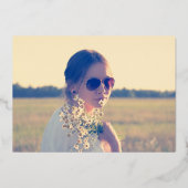 40. Geburtstag Party-Drehbuch Schwarzes Gold Folieneinladung (Rückseite)