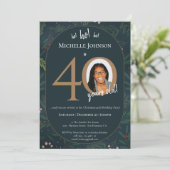 40. Geburtstag Party Einladung (Stehend Vorderseite)