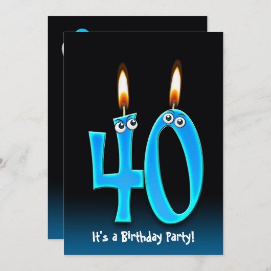 40. Geburtstag Party Einladung (Vorne/Hinten)