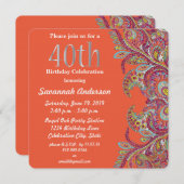 40. Geburtstag Party Einladung (Vorne/Hinten)