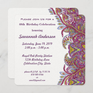 40. Geburtstag Party Einladung