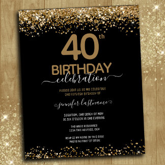 40. Geburtstag Party Einladung