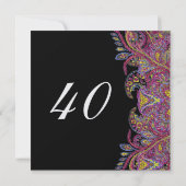 40. Geburtstag Party Einladung (Rückseite)