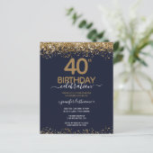 40. Geburtstag Party Einladung (Stehend Vorderseite)