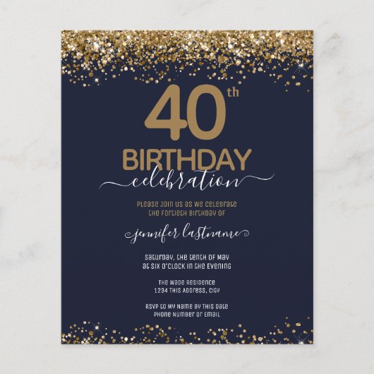 40. Geburtstag Party Einladung (Vorderseite)