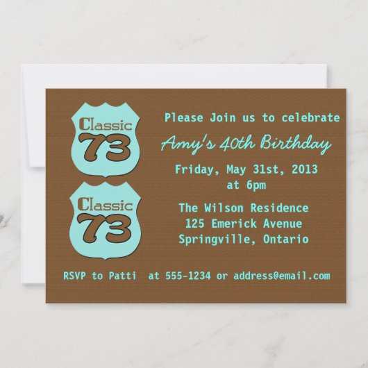 40. Geburtstag Party Einladung (Vorderseite)