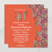 40. Geburtstag Party Einladung (Vorne/Hinten)