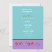 40. Geburtstag Party Einladung 40 Kerzen (Rückseite)