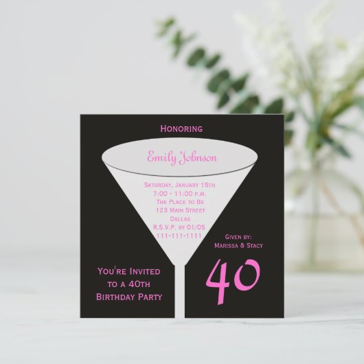 40. Geburtstag Party Einladung 40. Toast (Stehend Vorderseite)