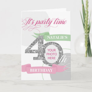 40. Geburtstag Party Einladung Foto und Text hinzu