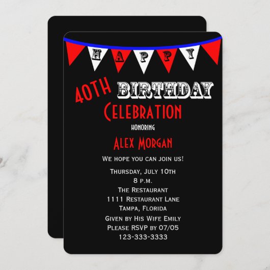 40. Geburtstag Party Einladung Jagd (Vorne/Hinten)