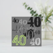 40. Geburtstag Party Einladungen (Stehend Vorderseite)