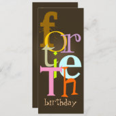 40. Geburtstag Party Einladungen (Vorne/Hinten)