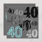 40. Geburtstag Party Einladungen (Vorne/Hinten)