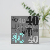40. Geburtstag Party Einladungen (Stehend Vorderseite)