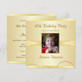 40. Geburtstag Party Einladungen - Foto fakultativ (Vorne/Hinten)