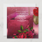 40. Geburtstag Party Elegante Rote Rose Geschenkbo Einladung (Rückseite)