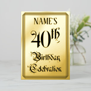 40. Geburtstag Party — Elegantes Script + Individu Folieneinladung