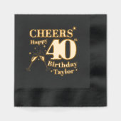 40. Geburtstag Party feiert Champagnergläser Servietten Mit Folie (Vorderseite)