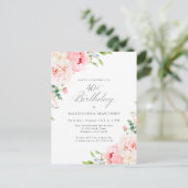 40. Geburtstag Party Feminine Pink Blumenladen Einladungspostkarte (Stehend Vorderseite)