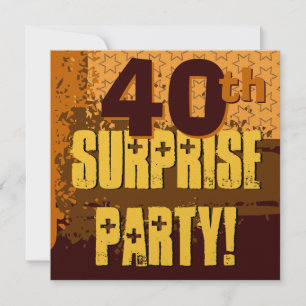 40. Geburtstag Party Festivals Gold und Braun Ster Einladung