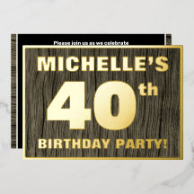 40. Geburtstag Party: Fett, Imitate Holzkörnchen M