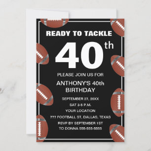40. Geburtstag Party Football Black Vater Sport Einladung