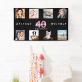 40. Geburtstag Party Foto Collage Frau schwarz Banner (Insitu)