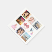 40. Geburtstag Party Foto Collage Serviette (Ecke)