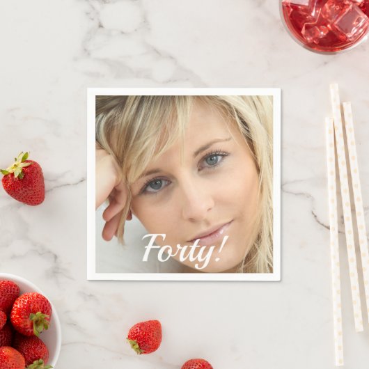 40. Geburtstag Party Foto Drehbuchfrau Serviette (Beispiel)