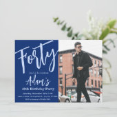 40. Geburtstag Party Foto Einladung (Stehend Vorderseite)