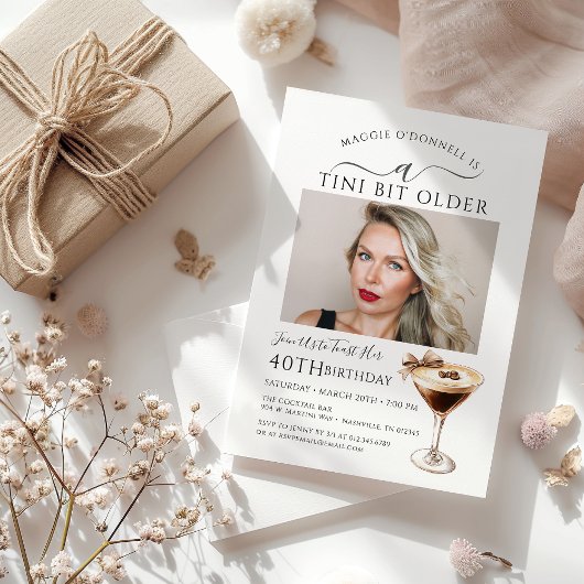 40. Geburtstag Party Foto Espresso Martini Einladung