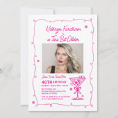 40. Geburtstag Party Foto Espresso Martini Einladung (Vorderseite)