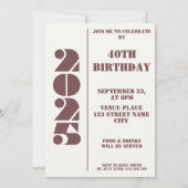 40. Geburtstag Party Foto geboren 1985 Einladung (Rückseite)
