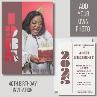 40. Geburtstag Party Foto geboren 1985 Einladung