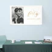 40. Geburtstag Party Foto Gold Confetti Banner (Messeveranstaltung)