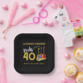 40. Geburtstag Party Gitarren Name Rocks 40 Pappteller (Party)