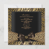40. Geburtstag Party Gold Leopard Brown Black Einladung (Rückseite)