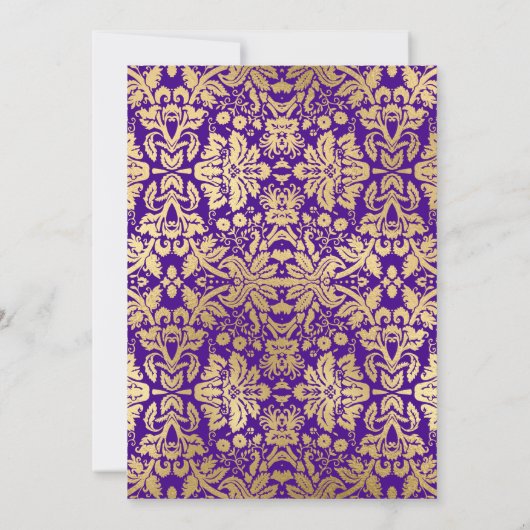 40. Geburtstag Party - Gold Lila Einladung (Rückseite)