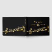 40. Geburtstag Party Gold Musiknoten auf schwarz Gästebuch (Voll)