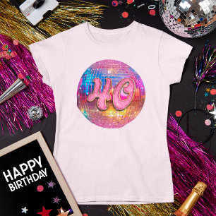 40. Geburtstag Party Gold Pink Glitzer Disco Ball T-Shirt