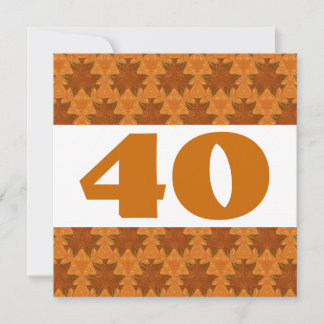 40. Geburtstag Party Gold Stilisierte Blätter W917 Einladung