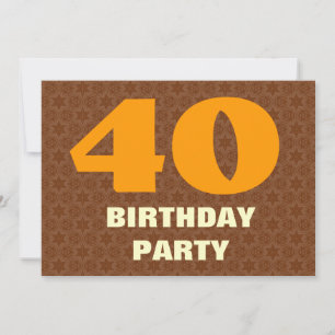 40. Geburtstag Party Goldbraune Stars Ver 2 A211 Einladung