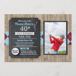 40. Geburtstag Party Golf Ball Foto Golfing Einlad Einladung