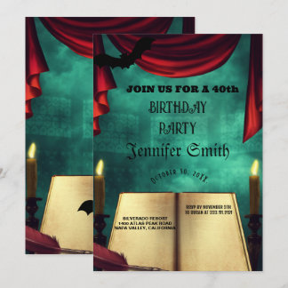 40. Geburtstag Party Gothic Red Einladung