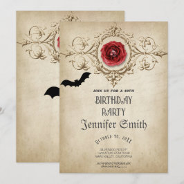 40. Geburtstag Party Gothic Red Einladung