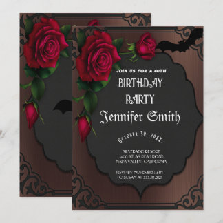 40. Geburtstag Party Gothic Red Einladung